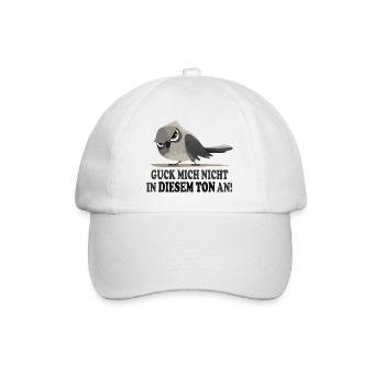 Guck mich nicht in diesem Ton an lustig Vogel - Baseballkappe - Weiß/Weiß - Vorne