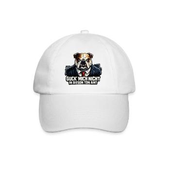 Chef Hund - Guck mich nicht in diesem Ton - Baseballkappe - Weiß/Weiß - Vorne