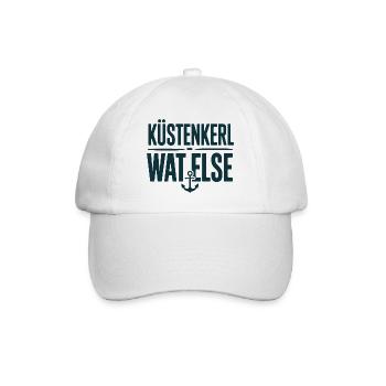  Küstenkerl Wat Else Anker Spruch Nordsee Ostsee - Baseballkappe - Weiß/Weiß - Vorne