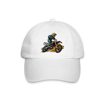 motocross bike - Baseball Cap - white/white - Front