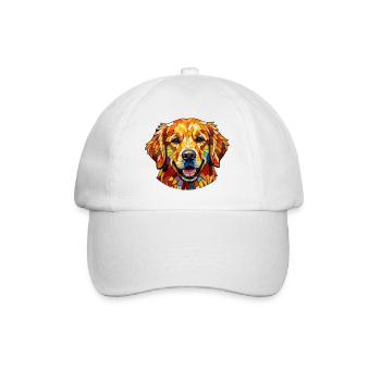 dog in a colorful mosaic style - Baseball Cap - white/white - Front