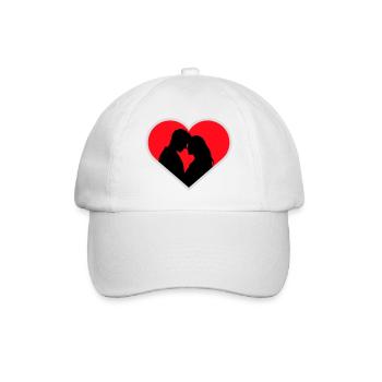 Couple Silhouette Amour Romance Petit ami de la Saint-Valentin - Casquette classique - blanc/blanc - Devant