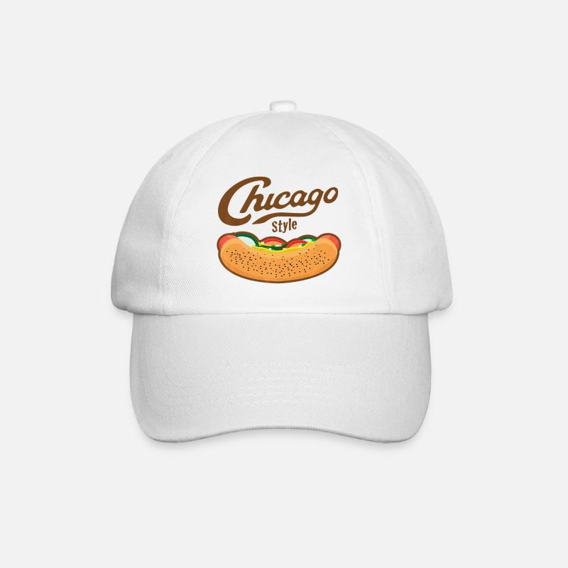 Chicago Style Hot-Dog-Tee - Baseballkappe - Weiß/Weiß