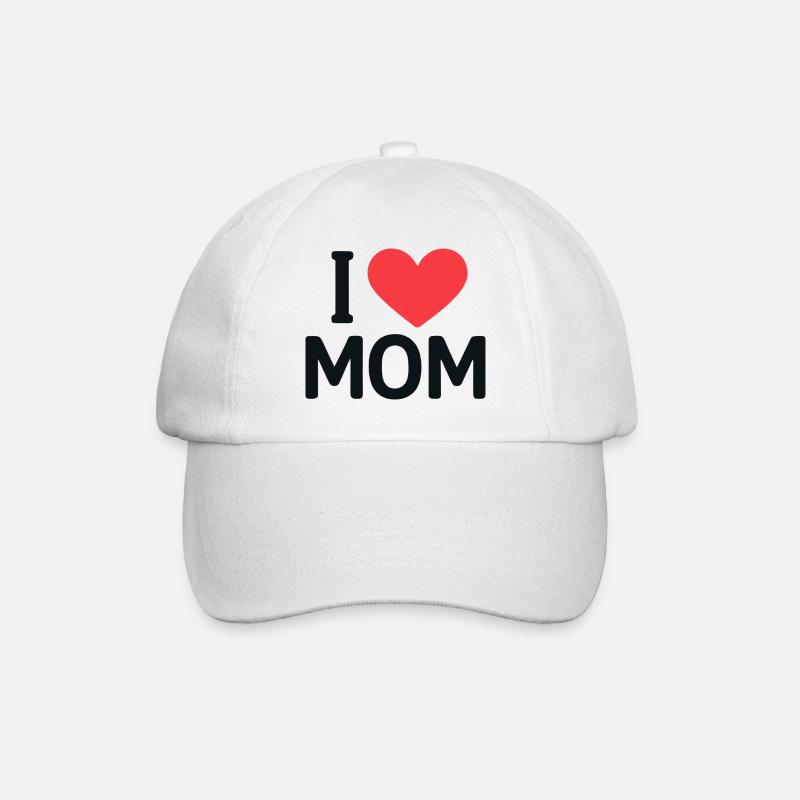 J’adore le design de cœurs de MAMAN - Casquette classique - blanc/blanc