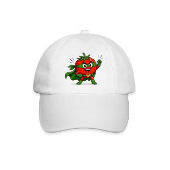 Motif de bande dessinée de super-héros tomate - Casquette classique - blanc/blanc - Devant