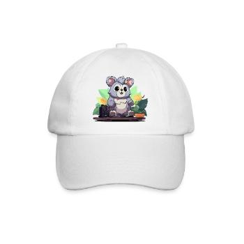 Cuddly panda DJ in the jungle - Baseball Cap - white/white - Front