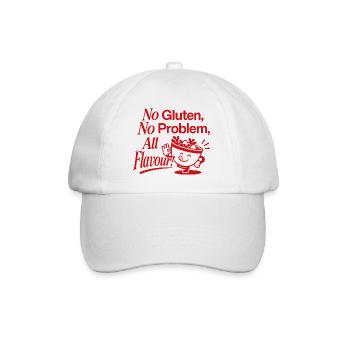 No Gluten No Problem Funny Flour - Baseball Cap - white/white - Front