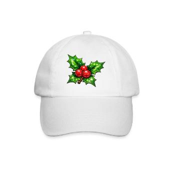 Holly with Berries - Baseball Cap - white/white - Front