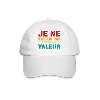 Je Ne Viellis Pas Je Prends De La Valeur T-Shir... - Casquette classique - blanc/blanc - Devant