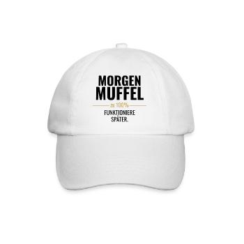 Morgenmuffel zu 100% Funktioniere später - Baseballkappe - Weiß/Weiß - Vorne