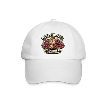 Feuerwehrfrau Prinzessin Rosenkranz - Baseballkappe - Weiß/Weiß - Vorne