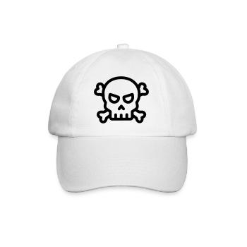 tête de mort pirate - Casquette classique - blanc/blanc - Devant