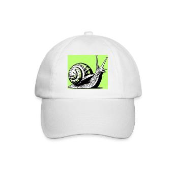 Schnecke - Baseballkappe - Weiß/Weiß - Vorne