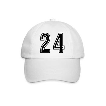24 Symbole numérique - Casquette classique - blanc/blanc - Devant