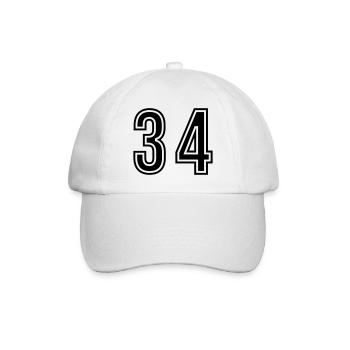 34 Number Symbol - Baseball Cap - white/white - Front