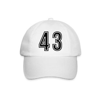 43 Number symbol - Baseball Cap - white/white - Front