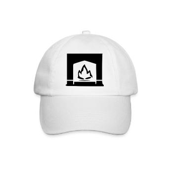 Fireplace Fire Gift - Baseball Cap - white/white - Front