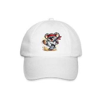 Süßer Koala macht Karate - Baseballkappe - Weiß/Weiß - Vorne