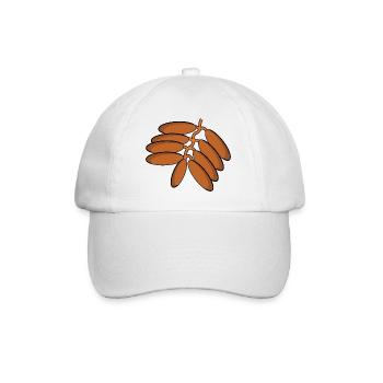 Datteln Kostüm Karneval Faschingskostüm Dattel - Baseballkappe - Weiß/Weiß - Vorne