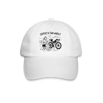 Coffees & Two Wheels Gravel Bike Kunst - Baseballkappe - Weiß/Weiß - Vorne