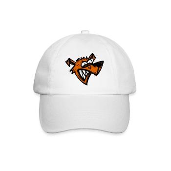 Funny Crazy Dog Cartoon Head - Baseball Cap - white/white - Front