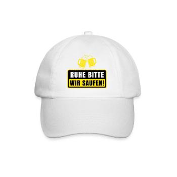 Ruhe Bitte Wir Saufen Lustiger Bier Spruch Party - Baseballkappe - Weiß/Weiß - Vorne