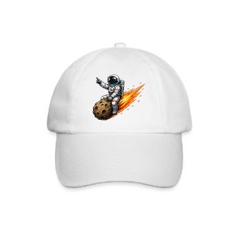 Un astronaute frappe une fusée météorite - Casquette classique - blanc/blanc - Devant