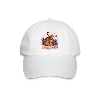 Mystical Folk Art Bengal Cat - Baseball Cap - white/white - Front
