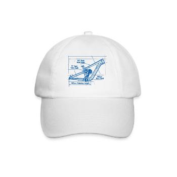 MTB Blueprint: Full-Suspension Frame Tech - Baseball Cap - white/white - Front