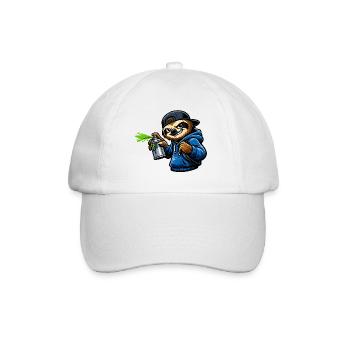 Cool sloth spraying graffiti - Baseball Cap - white/white - Front