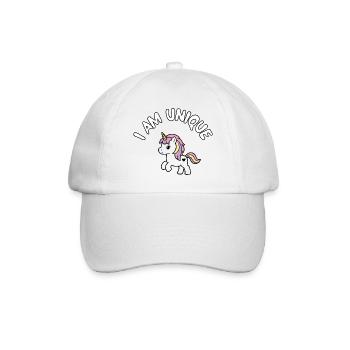 Ich bin einzigartig Einhorn - Baseballkappe - Weiß/Weiß - Vorne