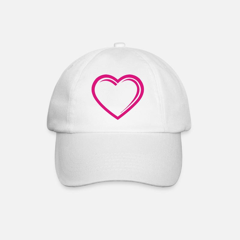 Herz - Baseballkappe - Weiß/Weiß