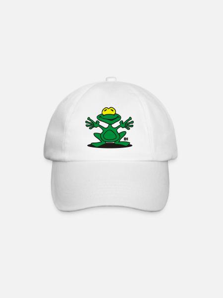 Frosch - Baseballkappe - Weiß/Weiß