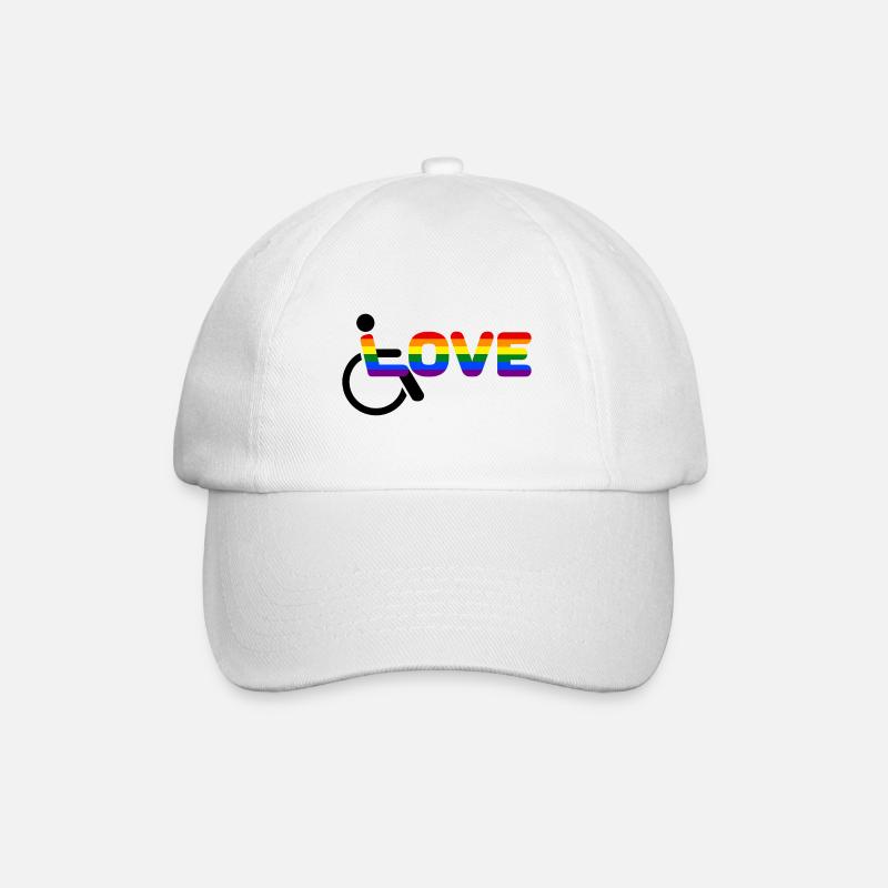 Fauteuil roulant Amour Handicapé - Casquette classique - blanc/blanc