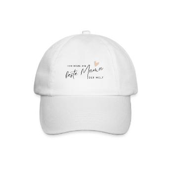 BESTE MAMA - Baby Geschenkidee Muttertag - Baseballkappe - Weiß/Weiß - Vorne