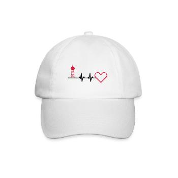 Hearbeat Lank Latum (freie Farb-Motivwahl) - Baseballkappe - Weiß/Weiß - Vorne