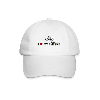 I love my e-bike ebike - Baseballkappe - Weiß/Weiß - Vorne