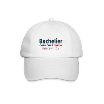 Bachelier 2024 - Cadeau Humour Baccalauréat 2024 - Casquette classique - blanc/blanc - Devant