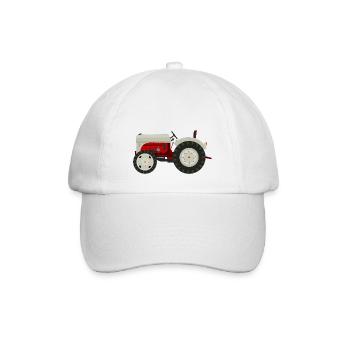 Retro Oldtimer-Traktor beige - Baseballkappe - Weiß/Weiß - Vorne