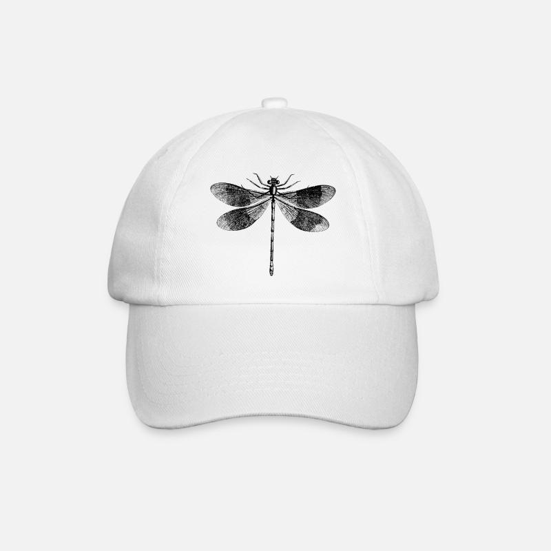 Libelle Kleinlibelle Insekten Illustration - Baseballkappe - Weiß/Weiß