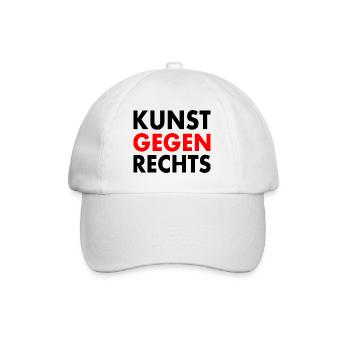Kunst gegen rechts - Baseballkappe - Weiß/Weiß - Vorne