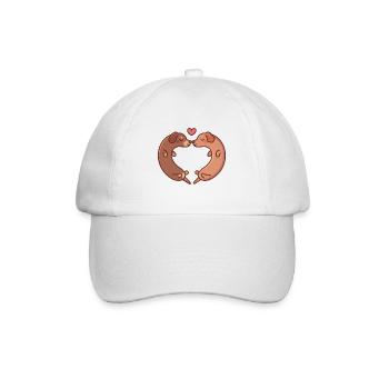 Cute Dachshund Dogs In Love - Baseball Cap - white/white - Front