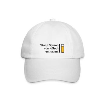 Kann Spuren von Kölsch enthalten - Baseballkappe - Weiß/Weiß - Vorne