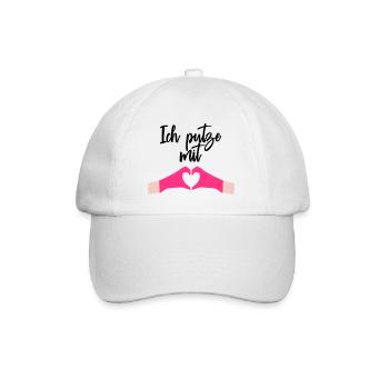 Ich putze mit Herz Liebe - Baseballkappe - Weiß/Weiß - Vorne