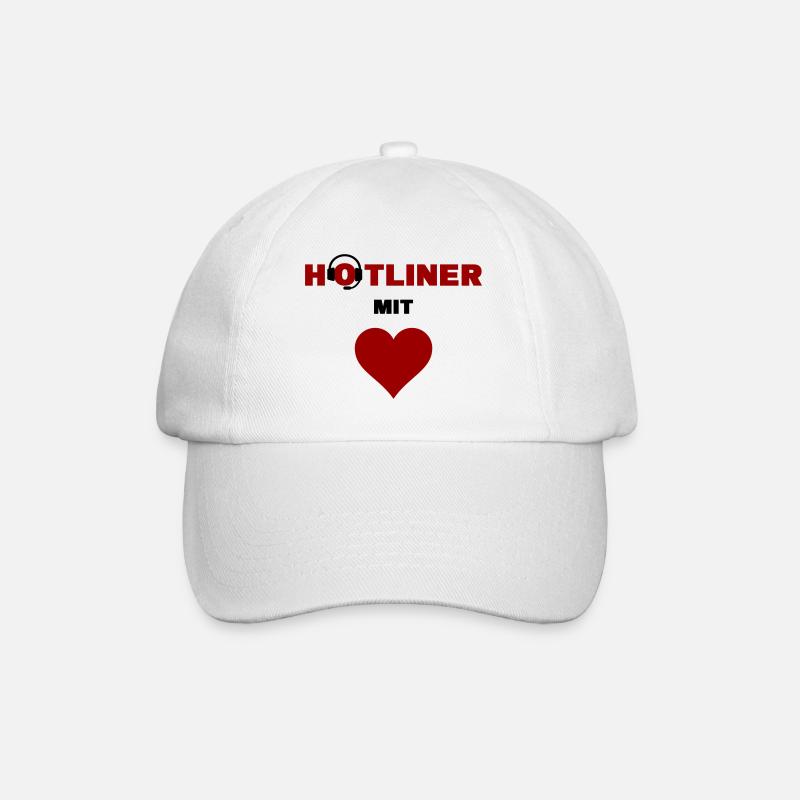 Hotliner mit Herz - Baseballkappe - Weiß/Weiß