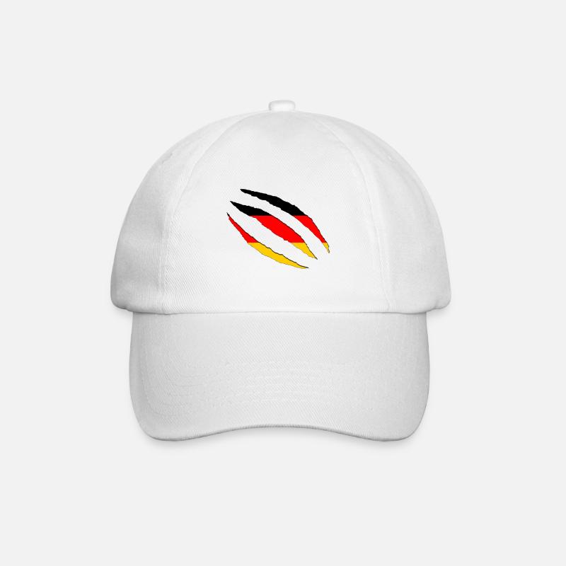 Deutschland - Baseballkappe - Weiß/Weiß