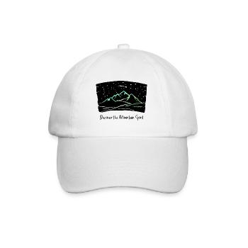 Mountain Magic, Mountains Under Night Sky, Hiking, Mountain - Baseball Cap - white/white - Front