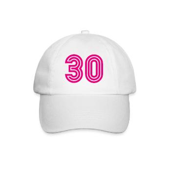30. 30 ANS. 30e ANNIVERSAIRE. ANNIVERSAIRE 30 ANS. - Casquette classique - blanc/blanc - Devant