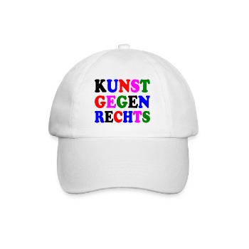 Kunst gegen rechts - Baseballkappe - Weiß/Weiß - Vorne