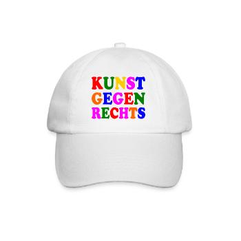 Kunst gegen rechts - Baseballkappe - Weiß/Weiß - Vorne